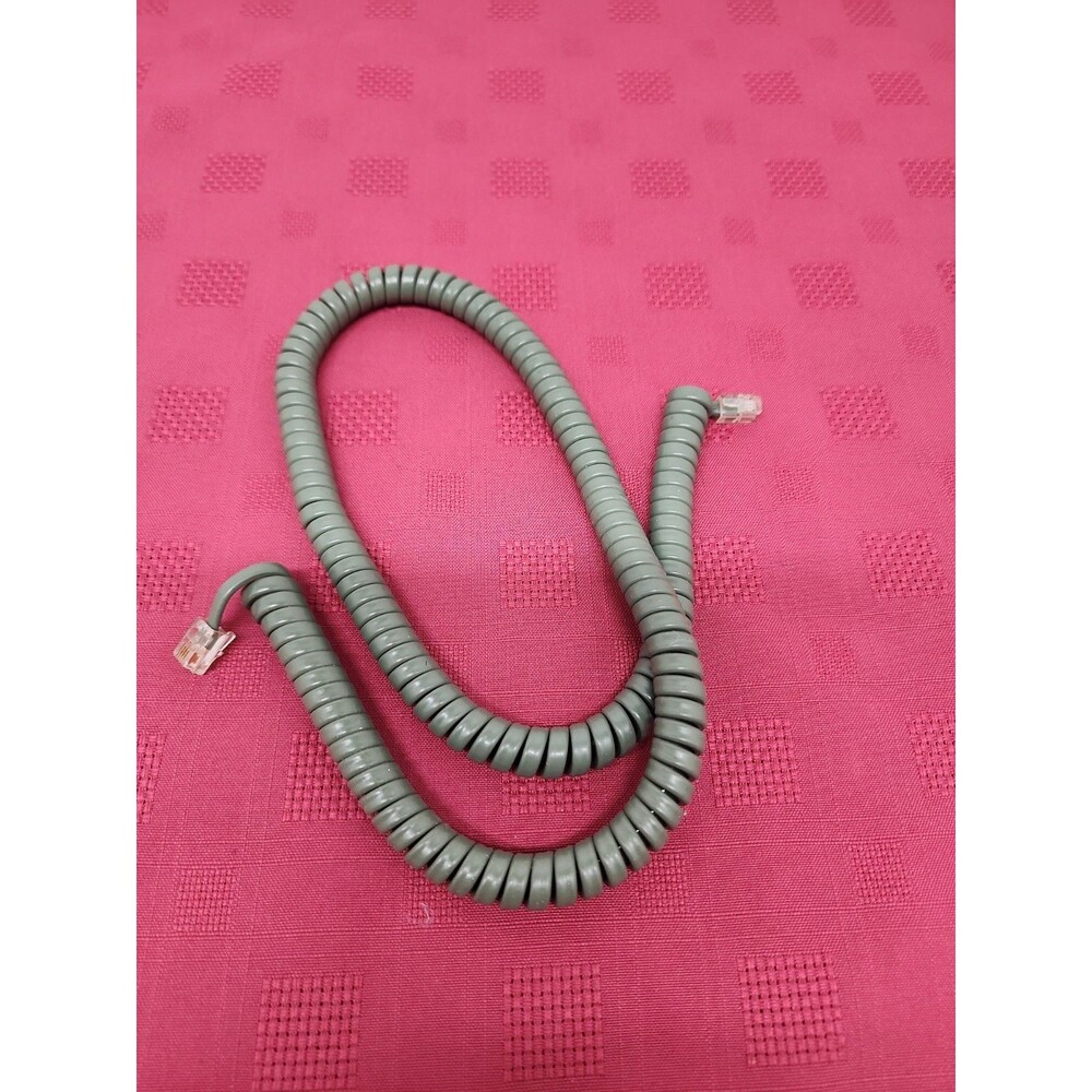 MCM 1960's Avocado Green Coiled Telephone Handset Cable Retro Replacement Cord